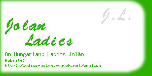 jolan ladics business card